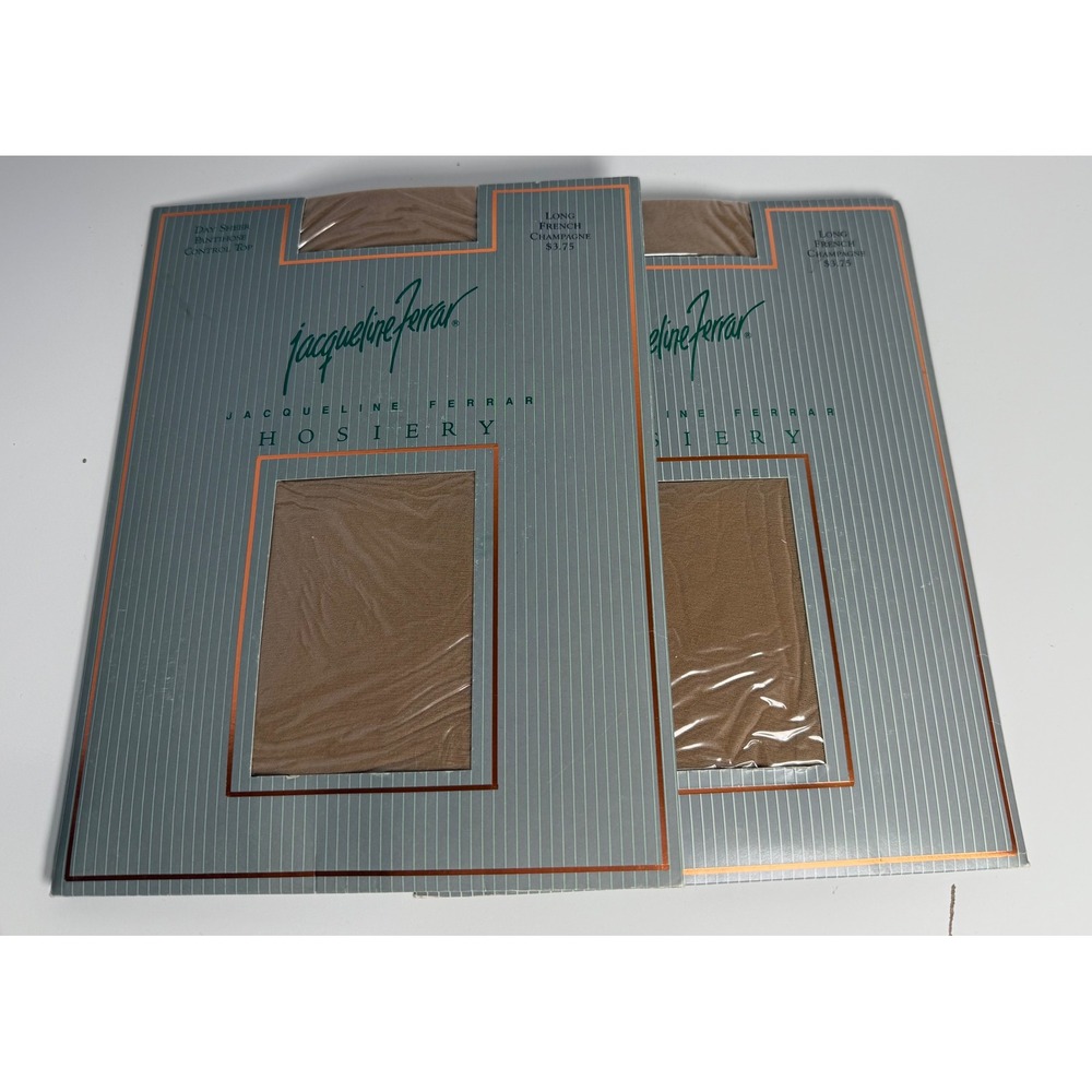 Jacqueline Ferrar Hosiery 2Pk Sheer Control Top Pantyhose Long French Champagne